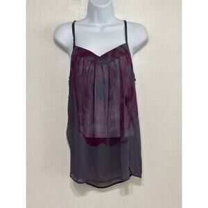 VTG 90s Charlotte Russe Sheer Rose Babydoll Flowy Top M Purple Boho Hippie